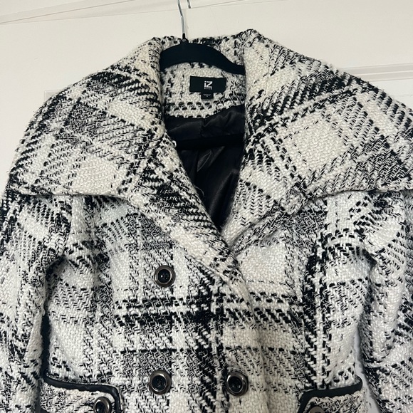 Tweed Black and White Peacoat Small - Picture 3 of 4